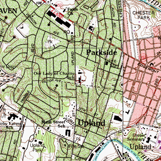 Topographic Map of Our Lady of Charity School, PA