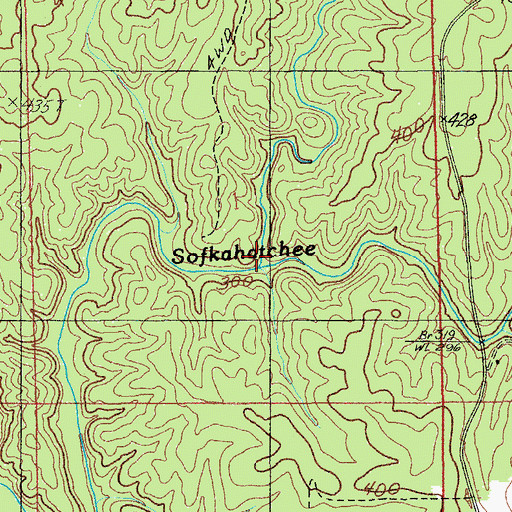 Topographic Map of Fisher Creek, AL