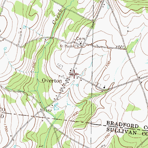 Topographic Map of Overton, PA
