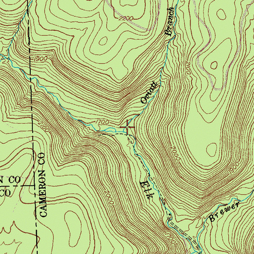 Topographic Map of Oviatt Branch, PA