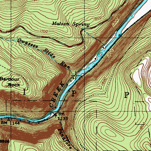 Topographic Map of Owassee Slide Run, PA