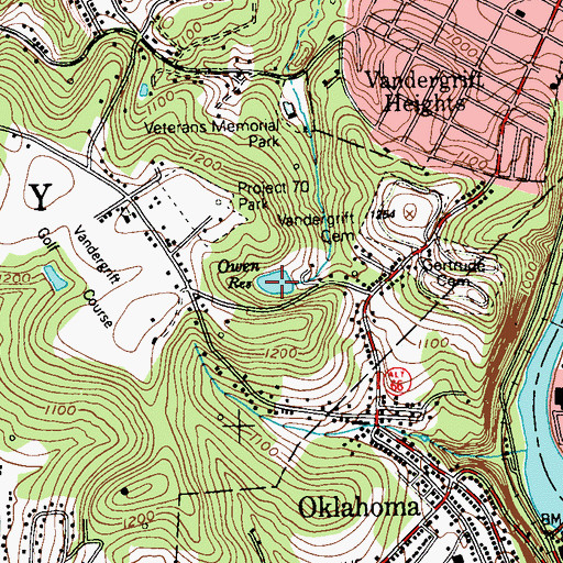Topographic Map of Owen Reservoir, PA