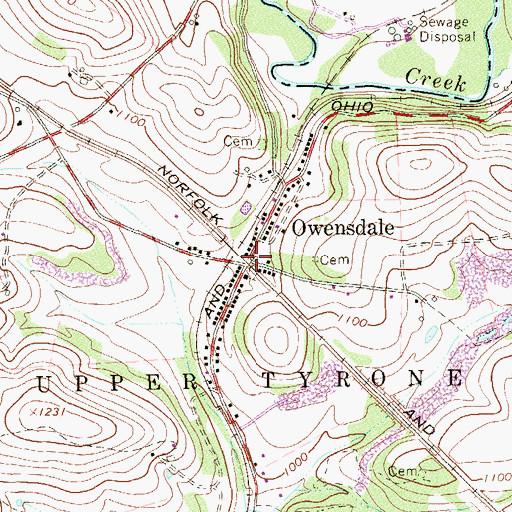 Topographic Map of Owensdale, PA