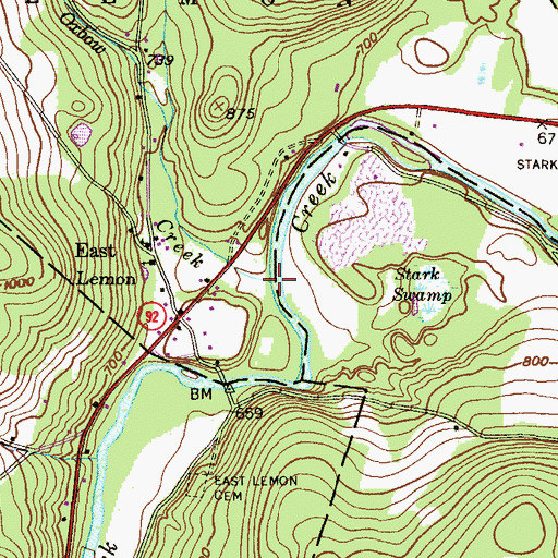 Topographic Map of Oxbow Creek, PA