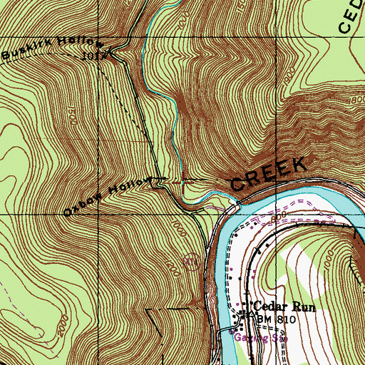 Topographic Map of Oxbow Hollow, PA