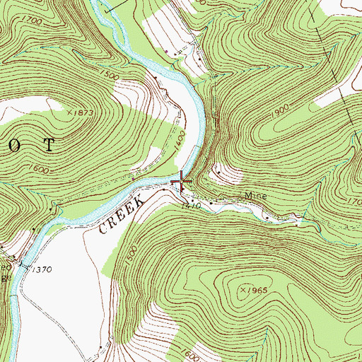 Topographic Map of Paddytown Hollow, PA