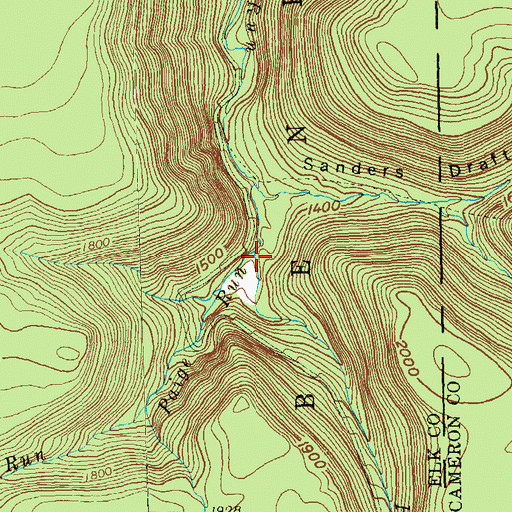 Topographic Map of Paige Run, PA