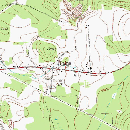 Topographic Map of Paine, PA