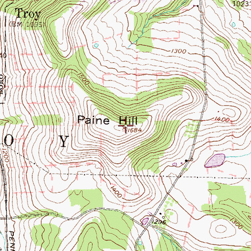 Topographic Map of Paine Hill, PA