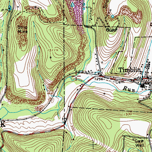Topographic Map of Painter Run, PA