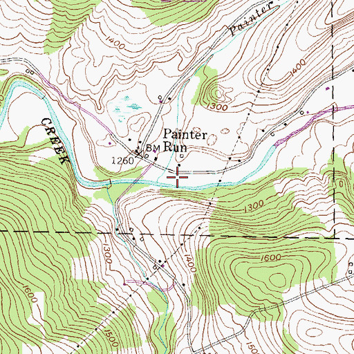 Topographic Map of Painter Run, PA