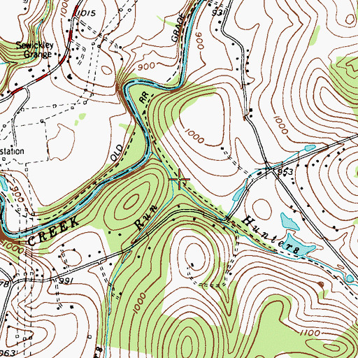 Topographic Map of Painters Run, PA