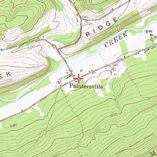 Topographic Map of Paintersville, PA