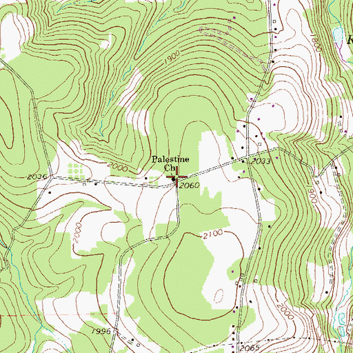 Topographic Map of Palestine Church, PA