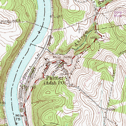 Topographic Map of Palmer, PA