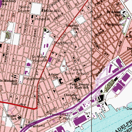 Topographic Map of Palmer Burial Ground, PA