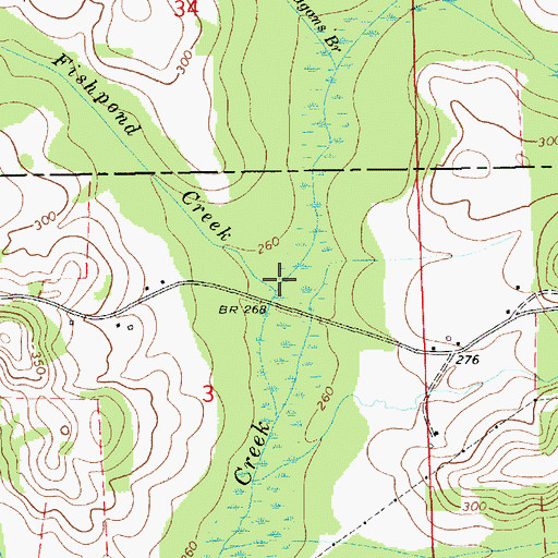 Topographic Map of Fishpond Creek, AL