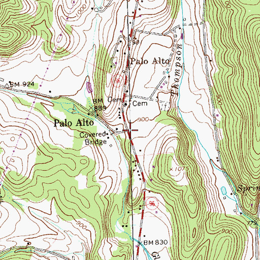 Topographic Map of Palo Alto, PA