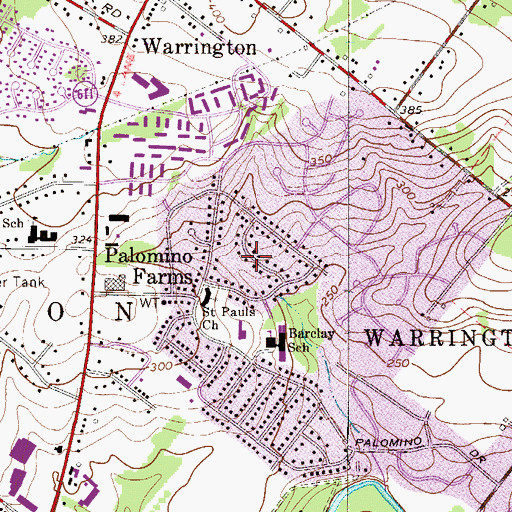 Topographic Map of Palomino Farms, PA