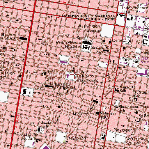 Topographic Map of Palumbo Playground, PA