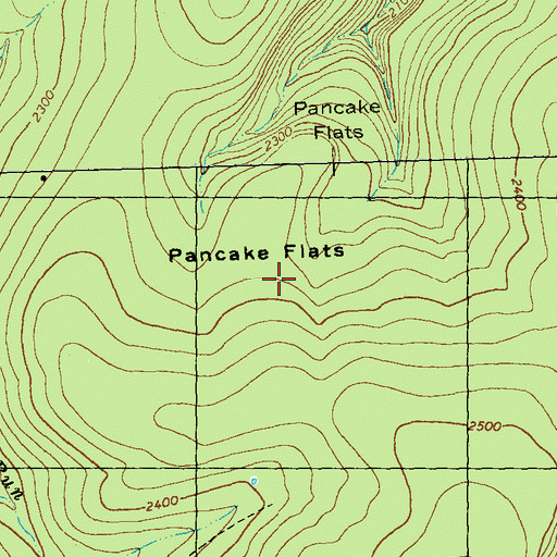 Topographic Map of Pancake Flats, PA