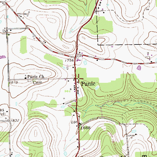 Topographic Map of Panic, PA