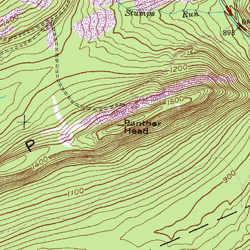 Topographic Map of Panther Head, PA