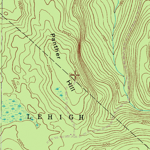 Topographic Map of Panther Hill, PA