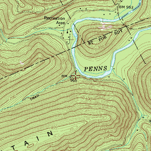 Topographic Map of Panther Hollow, PA