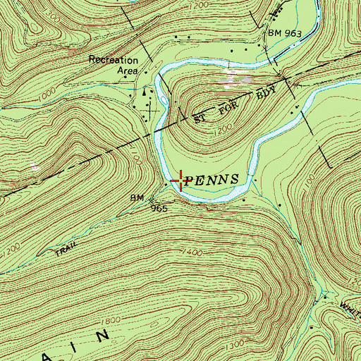Topographic Map of Panther Run, PA