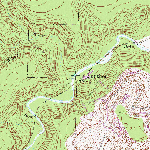 Topographic Map of Panther Run, PA
