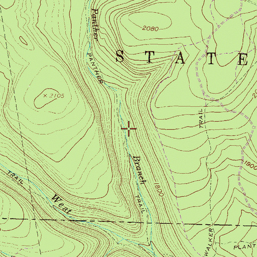 Topographic Map of Panther Trail, PA