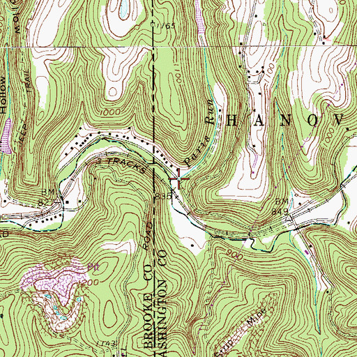 Topographic Map of Paris Run, PA