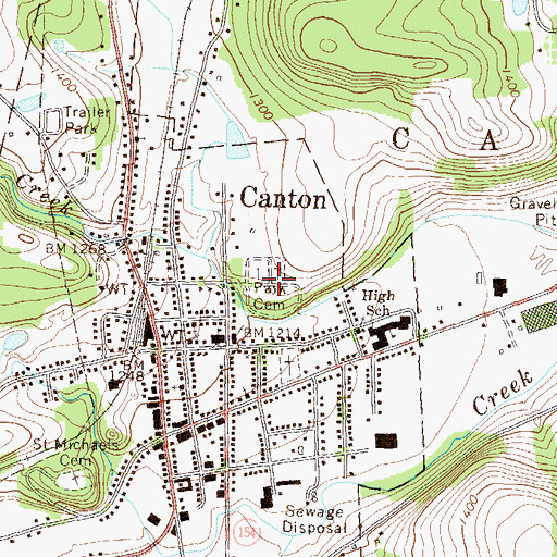 Topographic Map of Park Cemetery, PA