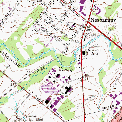 Topographic Map of Park Creek, PA