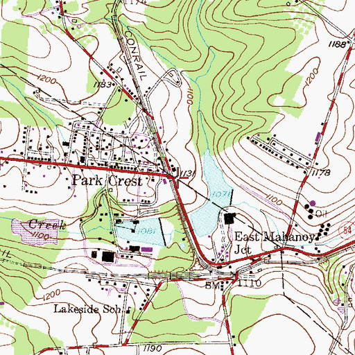 Topographic Map of Park Crest, PA