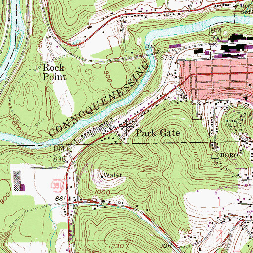 Topographic Map of Park Gate, PA