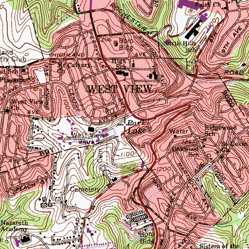 Topographic Map of Park Lake, PA