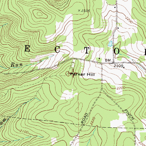 Topographic Map of Parker Hill, PA