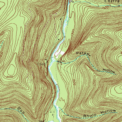 Topographic Map of Parker Hollow, PA