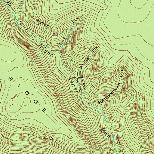Topographic Map of Parker Hollow, PA