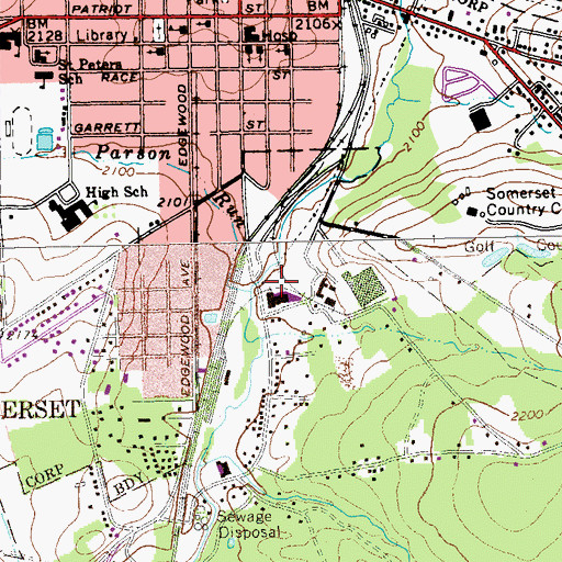 Topographic Map of Parson Run, PA