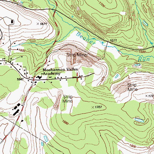 Topographic Map of Parsonsville, PA