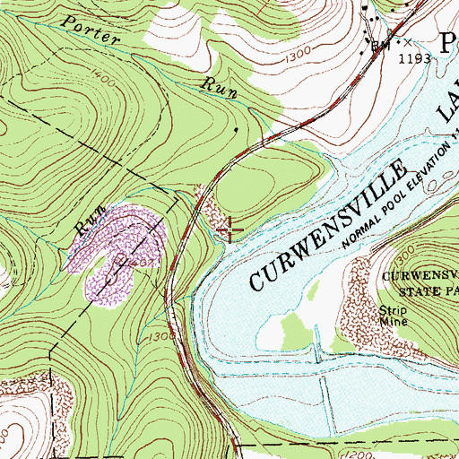 Topographic Map of Passmore Run, PA