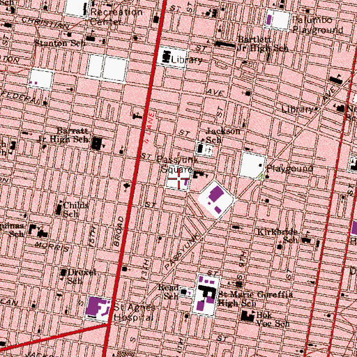 Topographic Map of Passyunk Square, PA