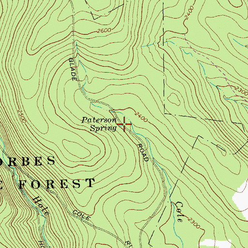 Topographic Map of Paterson Spring, PA