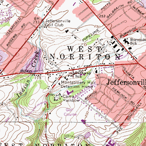 Topographic Map of Pathway School, PA