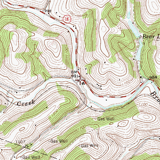 Topographic Map of Patterson Creek, PA