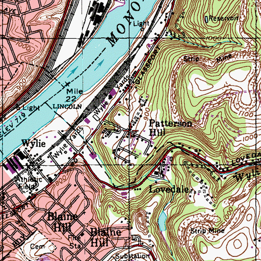 Topographic Map of Patterson Hill, PA