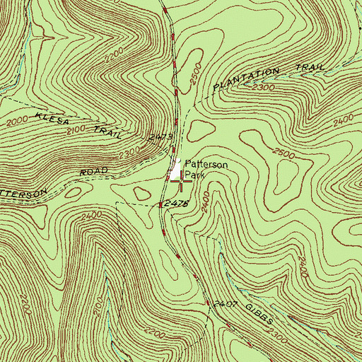 Topographic Map of Patterson State Park, PA